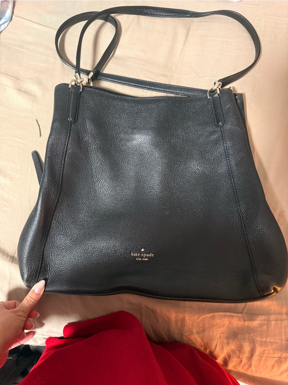 kate spade Black Pebbled Leather Shoulder Bag